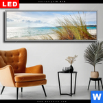 Wechselmotiv Dia Duenenlandschaft Mit Meerblick Panorama Produktvorschau mit dem Bild Dünenlandschaft mit Meerblick im Format Panorama.