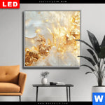 Wechselmotiv Dia Edle Farbexplosion Gold Quadrat Produktvorschau mit dem Bild Edle Farbexplosion Gold im Format Quadrat.