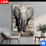 Wechselmotiv Dia Elefant Bricht Durch Mauer Hochformat Produktvorschau mit dem Bild Elefant bricht durch Mauer im Format Hochformat.