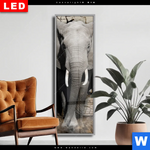 Wechselmotiv Dia Elefant Bricht Durch Mauer Schmal Produktvorschau mit dem Bild Elefant bricht durch Mauer im Format Schmal.