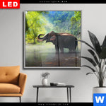 Wechselmotiv Dia Elefant Im Wasser Quadrat Produktvorschau mit dem Bild Elefant im Wasser im Format Quadrat.