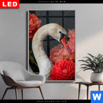 Wechselmotiv Dia Eleganter Schwan Mit Blumen Hochformat Produktvorschau mit dem Bild Eleganter Schwan mit Blumen im Format Hochformat.
