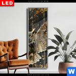 Wechselmotiv Dia Eule Inmitten Goldener Blaetter Schmal Produktvorschau mit dem Bild Eule inmitten goldener Blätter im Format Schmal.
