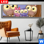 Wechselmotiv Dia Eulenfamilie Panorama Produktvorschau mit dem Bild Eulenfamilie im Format Panorama.