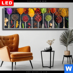 Wechselmotiv Dia Exotische Gewuerze Auf Loeffeln Panorama Produktvorschau mit dem Bild Exotische Gewürze auf Löffeln im Format Panorama.