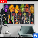 Wechselmotiv Dia Exotische Gewuerze Auf Loeffeln Querformat Produktvorschau mit dem Bild Exotische Gewürze auf Löffeln im Format Querformat.