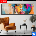 Wechselmotiv Dia Farbexplosion Portraet Lola Panorama Produktvorschau mit dem Bild Farbexplosion - Porträt Lola im Format Panorama.