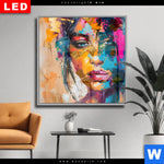 Wechselmotiv Dia Farbexplosion Portraet Lola Quadrat Produktvorschau mit dem Bild Farbexplosion - Porträt Lola im Format Quadrat.