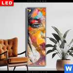 Wechselmotiv Dia Farbexplosion Portraet Lola Schmal Produktvorschau mit dem Bild Farbexplosion - Porträt Lola im Format Schmal.