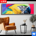 Wechselmotiv Dia Federn Papagei Panorama Produktvorschau mit dem Bild Federn Papagei im Format Panorama.
