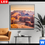 Wechselmotiv Dia Felsen Bei Sonnenuntergang Quadrat Produktvorschau mit dem Bild Felsen bei Sonnenuntergang im Format Quadrat.