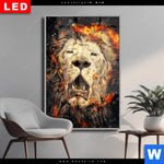 Wechselmotiv Dia Feuer Loewe Hochformat Produktvorschau mit dem Bild Feuer Löwe im Format Hochformat.