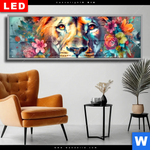 Wechselmotiv Dia Floraler Loewe Panorama Produktvorschau mit dem Bild Floraler Löwe im Format Panorama.