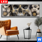 Wechselmotiv Dia Floraler Totenschaedel Panorama Produktvorschau mit dem Bild Floraler Totenschädel im Format Panorama.