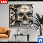 Wechselmotiv Dia Floraler Totenschaedel Quadrat Produktvorschau mit dem Bild Floraler Totenschädel im Format Quadrat.