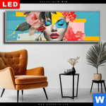 Wechselmotiv Dia Florales Frauenportraet Fiona Panorama Produktvorschau mit dem Bild Florales Frauenporträt - Fiona im Format Panorama.