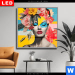 Wechselmotiv Dia Florales Frauenportraet Fiona Quadrat Produktvorschau mit dem Bild Florales Frauenporträt - Fiona im Format Quadrat.