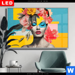 Wechselmotiv Dia Florales Frauenportraet Fiona Querformat Produktvorschau mit dem Bild Florales Frauenporträt - Fiona im Format Querformat.