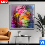 Wechselmotiv Dia Florales Frauenportraet Rosalie Quadrat Produktvorschau mit dem Bild Florales Frauenporträt - Rosalie im Format Quadrat.