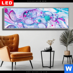 Wechselmotiv Dia Fluid Art Bubbless Aquamarin Panorama Produktvorschau mit dem Bild Fluid Art - Bubbless Aquamarin im Format Panorama.