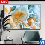 Wechselmotiv Dia Fluid Art Lagune Querformat Produktvorschau mit dem Bild Fluid Art Lagune im Format Querformat.