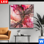Wechselmotiv Dia Fluid Art Rot Braun Quadrat Produktvorschau mit dem Bild Fluid Art Rot & Braun im Format Quadrat.