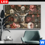 Wechselmotiv Dia Friedlicher Hirsch Und Blueten Querformat Produktvorschau mit dem Bild Friedlicher Hirsch und Blüten im Format Querformat.