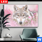 Wechselmotiv Dia Friedlicher Wolf Querformat Produktvorschau mit dem Bild Friedlicher Wolf im Format Querformat.