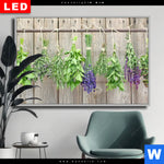 Wechselmotiv Dia Frische Kraeuter An Holzstange Querformat Produktvorschau mit dem Bild Frische Kräuter an Holzstange im Format Querformat.