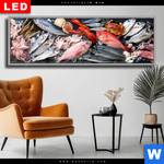 Wechselmotiv Dia Frischer Fisch Und Meeresfruechte Panorama Produktvorschau mit dem Bild Frischer Fisch und Meeresfrüchte im Format Panorama.