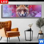 Wechselmotiv Dia Fuchs In Farbnebel Panorama Produktvorschau mit dem Bild Fuchs in Farbnebel im Format Panorama.