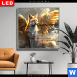 Wechselmotiv Dia Fuchs Mit Goldenen Fluegeln Quadrat Produktvorschau mit dem Bild Fuchs mit goldenen Flügeln im Format Quadrat.