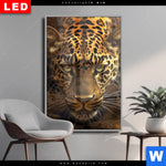 Wechselmotiv Dia Geheimnisvoller Leopard Hochformat Produktvorschau mit dem Bild Geheimnisvoller Leopard im Format Hochformat.