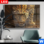 Wechselmotiv Dia Geheimnisvoller Leopard Querformat Produktvorschau mit dem Bild Geheimnisvoller Leopard im Format Querformat.