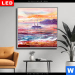 Wechselmotiv Dia Gemaelde Mit Boot Im Sonnenuntergang Quadrat Produktvorschau mit dem Bild Gemälde mit Boot im Sonnenuntergang im Format Quadrat.