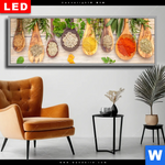 Wechselmotiv Dia Gewuerze Auf Hoelzernen Loeffeln Panorama Produktvorschau mit dem Bild Gewürze auf hölzernen Löffeln im Format Panorama.