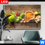 Wechselmotiv Dia Gewuerze Kraeuter Auf Holz Querformat Produktvorschau mit dem Bild Gewürze & Kräuter auf Holz im Format Querformat.