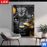 Wechselmotiv Dia Goldblumen Panther Hochformat Produktvorschau mit dem Bild Goldblumen & Panther im Format Hochformat.