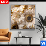 Wechselmotiv Dia Goldene Bluetenpracht Quadrat Produktvorschau mit dem Bild Goldene Blütenpracht im Format Quadrat.