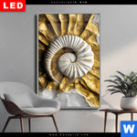 Wechselmotiv Dia Goldene Muschel Kunst Hochformat Produktvorschau mit dem Bild Goldene Muschel-Kunst im Format Hochformat.