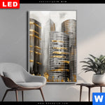 Wechselmotiv Dia Goldene Skyline Vision Hochformat Produktvorschau mit dem Bild Goldene Skyline Vision im Format Hochformat.