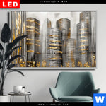 Wechselmotiv Dia Goldene Skyline Vision Querformat Produktvorschau mit dem Bild Goldene Skyline Vision im Format Querformat.