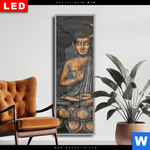 Wechselmotiv Dia Goldener Buddha Bambus Schmal Produktvorschau mit dem Bild Goldener Buddha & Bambus im Format Schmal.