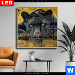 Wechselmotiv Dia Goldener Panther Quadrat Produktvorschau mit dem Bild Goldener Panther im Format Quadrat.
