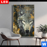 Wechselmotiv Dia Goldener Wolfblick Hochformat Produktvorschau mit dem Bild Goldener Wolfblick im Format Hochformat.