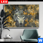 Wechselmotiv Dia Goldener Wolfblick Querformat Produktvorschau mit dem Bild Goldener Wolfblick im Format Querformat.