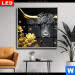 Wechselmotiv Dia Goldenes Hochlandrind Quadrat Produktvorschau mit dem Bild Goldenes Hochlandrind im Format Quadrat.