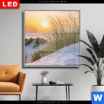 Wechselmotiv Dia Goldenes Licht Ueber Sandduenen Quadrat Produktvorschau mit dem Bild Goldenes Licht über Sanddünen im Format Quadrat.