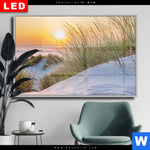 Wechselmotiv Dia Goldenes Licht Ueber Sandduenen Querformat Produktvorschau mit dem Bild Goldenes Licht über Sanddünen im Format Querformat.