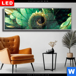 Wechselmotiv Dia Gruene Spiralblaetter Panorama Produktvorschau mit dem Bild Grüne Spiralblätter im Format Panorama.